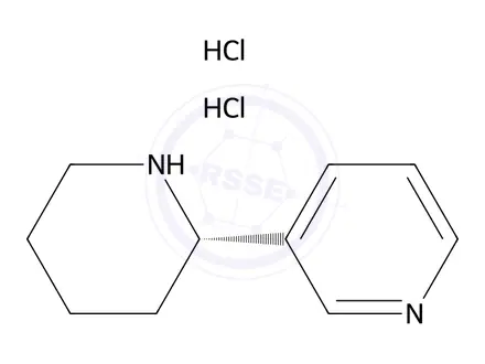 Chemical structure of (S)-3-(piperidin-2-yl)pyridine dihydrochloride