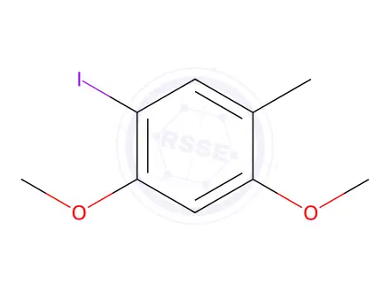 Chemical structure of Benzene, 1-iodo-2,4-dimethoxy-5-methyl-