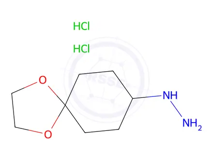 Chemical structure of 1,4-dioxaspiro[4.5]decan-8-ylhydrazine dihydrochloride