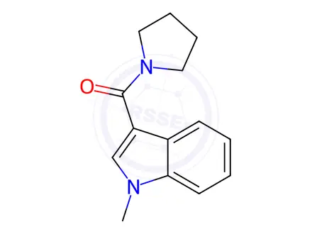 Chemical structure of (1-methyl-1H-indol-3-yl)(1-pyrrolidinyl)methanone