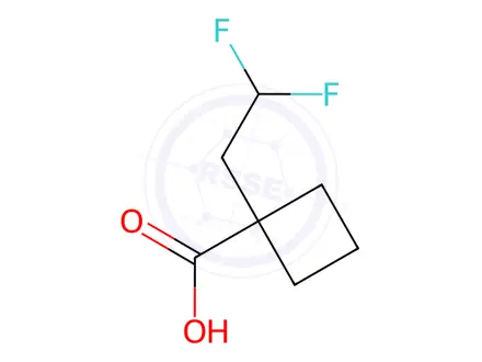 Chemical structure of 1-(2,2-difluoroethyl)cyclobutane-1-carboxylic acid