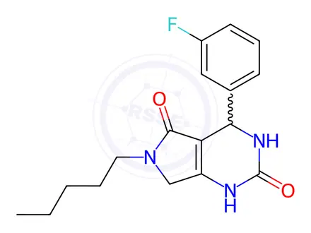 Chemical structure of 4-(3-Fluorophenyl)-6-pentyl-3,4,6,7-tetrahydro-1H-pyrrolo[3,4-d]pyrimidine-2,5-dione