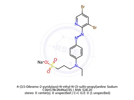 Chemical structure of 4-(3,5-Dibromo-2-pyridylazo)-N-ethyl-N-(3-sulfo-propyl)aniline Sodium Salt