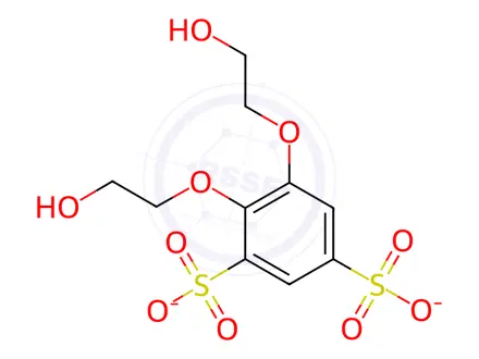 Chemical structure of 4,5-Bis(2-hydroxyethoxy)benzene-1,3-disulfonic acid, disodium salt