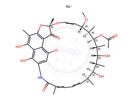 Chemical structure of Rifamycin SV Sodium