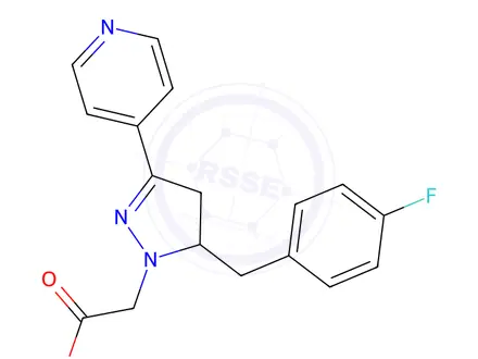 Chemical structure of Methyl 2-[5-(4-fluorobenzyl)-3-(pyridin-4-yl)-1H-pyrazol-1-yl]acetate