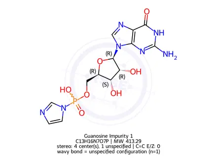 Chemical structure of Guanosine Impurity 1