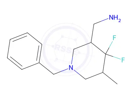 Chemical structure of (1-Benzyl-4,4-difluoro-5-methylpiperidin-3-yl)methanamine