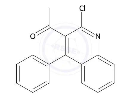 Chemical structure of 1-(2-Chloro-4-phenylquinolin-3-yl)ethan-1-one