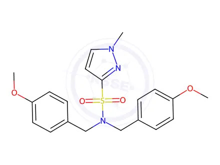 Chemical structure of N,N-bis(4-methoxybenzyl)-1-methyl-1H-pyrazole-3-sulfonamide