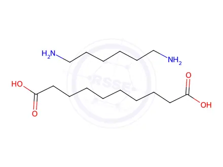 Chemical structure of sebacic acid, compound with hexane-1,6-diamine (1:1)