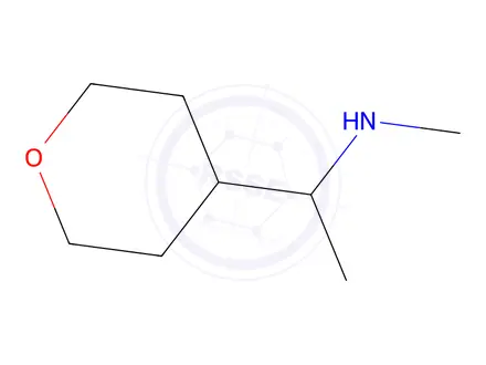Chemical structure of N-methyl-1-(tetrahydro-2H-pyran-4-yl)ethan-1-amine