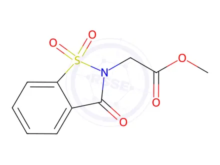 Chemical structure of 3-Oxo-1,2-benzoisothiazoline-2-acetic Acid Methyl Ester 1,1-Dioxide