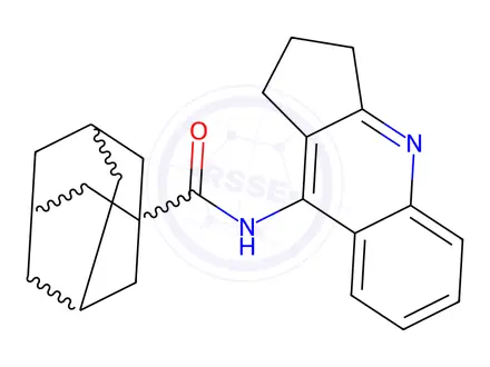Chemical structure of N-(2,3-Dihydro-1H-cyclopenta[b]quinolin-9-yl)adamantane-1-carboxamide