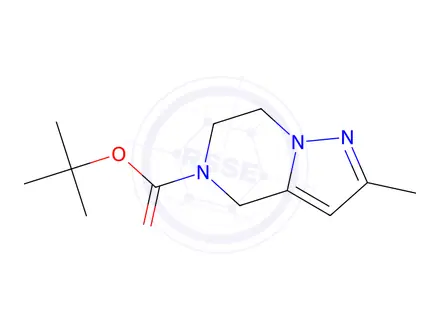 Chemical structure of tert-Butyl 2-methyl-6,7-dihydropyrazolo[1,5-a]pyrazine-5(4H)-carboxylate
