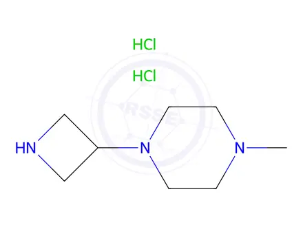 Chemical structure of PIPERAZINE, 1-(3-AZETIDINYL)-4-METHYL-, DIHYDROCHLORIDE
