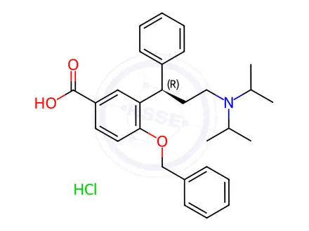 Chemical structure of (R)-4-(Benzyloxy)-3-(3-(diisopropylamino)-1-phenylpropyl)benzoic acid