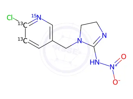 Chemical structure of Imidacloprid-13C2,15N