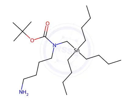 Chemical structure of Carbamic acid, N-(4-aminobutyl)-N-[(tributylstannyl)methyl]-, 1,1-dimethylethyl ester