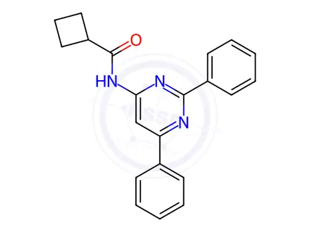 Chemical structure of N-(2,6-Diphenylpyrimidin-4-yl)cyclobutanecarboxamide