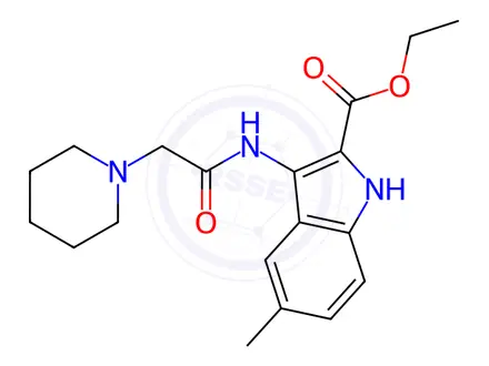 Chemical structure of Ethyl 5-methyl-3-(2-(piperidin-1-yl)acetamido)-1H-indole-2-carboxylate