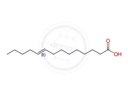 Chemical structure of 9-trans-Tetradecenoic acid
