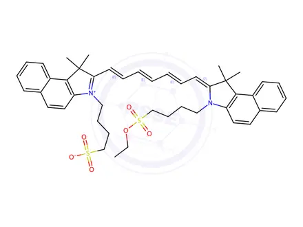 Chemical structure of 4-(2-((1E,3E,5E,7Z)-7-(3-(4-(ethoxysulfonyl)butyl)-1,1-dimethyl-1,3-dihydro-2H-benzo[e]indol-2-ylidene)hepta-1,3,5-trien-1-yl)-1,1-dimethyl-1H-benzo[e]indol-3-ium-3-yl)butane-1-sulfonate