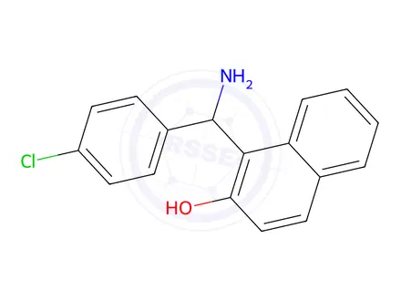 Chemical structure of 1-(Amino(4-chlorophenyl)methyl)naphthalen-2-ol
