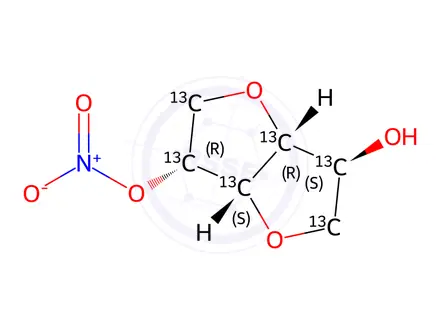 Chemical structure of Isosorbide-13C6 5-Mononitrate