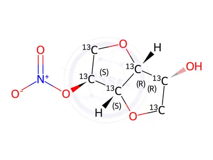 Chemical structure of Isosorbide-13C6 2-Nitrate