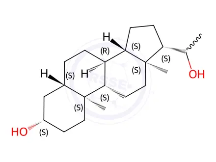 Chemical structure of (3S,5S,8R,9S,10S,13S,14S,17S)-17-(1-hydroxyethyl)-10,13-dimethylhexadecahydro-1H-cyclopenta[a]phenanthren-3-ol