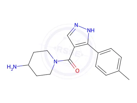 Chemical structure of (4-Aminopiperidin-1-yl)(3-(p-tolyl)-1H-pyrazol-4-yl)methanone