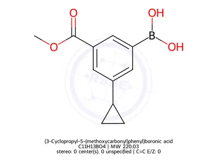 Chemical structure of (3-Cyclopropyl-5-(methoxycarbonyl)phenyl)boronic acid