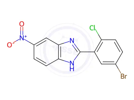 Chemical structure of 2-(5-Bromo-2-chlorophenyl)-5-nitro-1H-benzimidazole