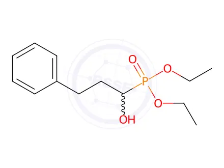 Chemical structure of Phosphonic acid, (1-hydroxy-3-phenylpropyl)-, diethyl ester