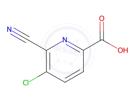 Chemical structure of 5-Chloro-6-cyanopyridine-2-carboxylic Acid