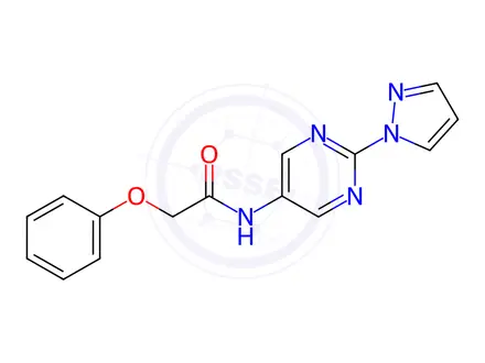 Chemical structure of N-(2-(1H-Pyrazol-1-yl)pyrimidin-5-yl)-2-phenoxyacetamide