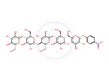 Chemical structure of 4-Nitrophenyl α-D-Maltopentaoside
