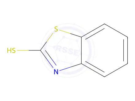 Chemical structure of benzothiazole-2(3H)-thione, compound with diethylamine (1:1)