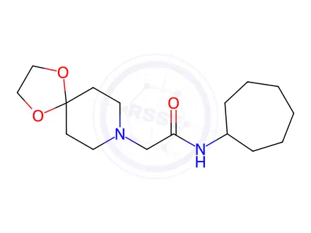 Chemical structure of n-Cycloheptyl-2-(1,4-dioxa-8-azaspiro[4.5]decan-8-yl)acetamide
