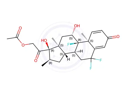 Chemical structure of 21-Acetoxy-6,6,9-trifluoro-11β,17-dihydroxy-16α-methylpregna-1,4-diene-3,20-dione