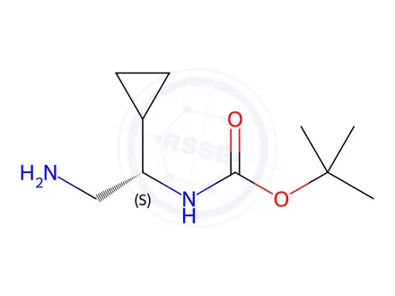 Chemical structure of Carbamic acid, N-[(1S)-2-amino-1-cyclopropylethyl]-, 1,1-dimethylethyl ester