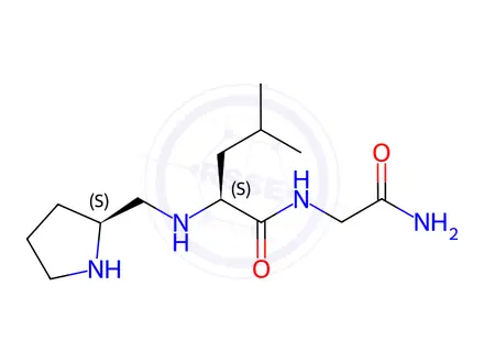 Chemical structure of prolyl-psi(methylamino)leucyl-glycinamide