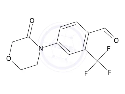 Chemical structure of 4-(3-Oxomorpholino)-2-(trifluoromethyl)benzaldehyde