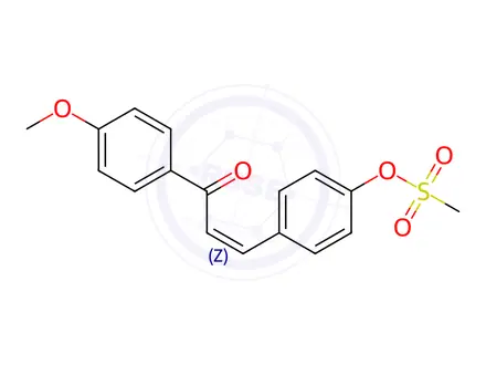 Chemical structure of 4-[(1Z)-3-(4-Methoxyphenyl)-3-oxoprop-1-en-1-yl]phenyl methanesulfonate