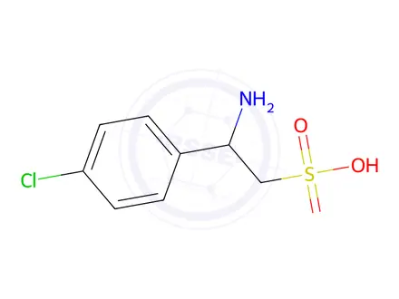 Chemical structure of 2-amino-2-(4-chlorophenyl)ethanesulfonic acid