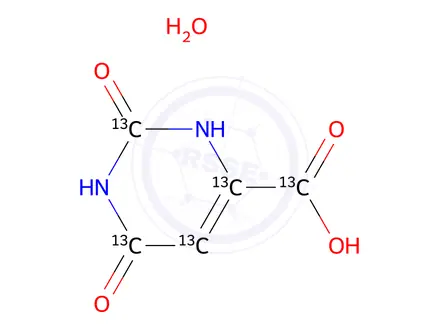 Chemical structure of Orotic Acid-13C5 Monohydrate