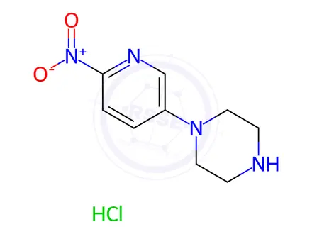 Chemical structure of 1-(6-Nitropyridin-3-yl)piperazine hydrochloride