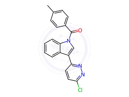 Chemical structure of [3-(6-chloro-3-pyridazinyl)-1H-indol-1-yl](4-methylphenyl)methanone