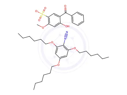 Chemical structure of 2,4,6-tris(hexyloxy)benzenediazoniuM-5-benzoyl-4-hydroxy-2-Methoxybenzenesulfonate (ON-5)